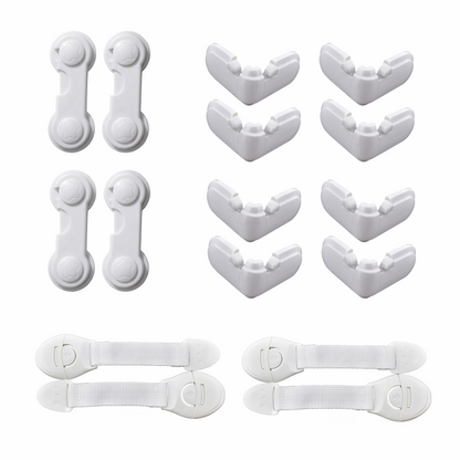 BeeKidd Kitchen Safety Combo for Baby Proofing - Safety Refrigerator Lock, Cabinet & Cupboard Safety Lock & Safety Drawer Lock | Complete Kitchen Child Safety Kit for Babies & Toddlers