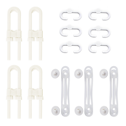 BeeKidd Sliding Door & Window Combo for Baby Proofing - Baby Safety Sliding Lock (V1), Baby Safety Sliding Lock (V2) & Big Multi-Purpose Safety Lock | Complete Sliding Area Safety Kit for Babies & Toddlers