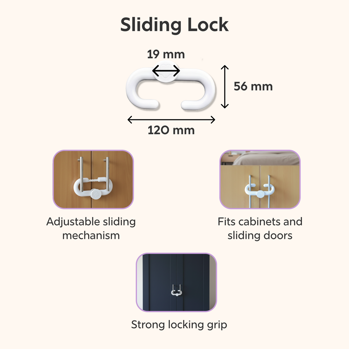 BeeKidd Sliding Door & Window Combo for Baby Proofing - Baby Safety Sliding Lock (V1), Baby Safety Sliding Lock (V2) & Big Multi-Purpose Safety Lock | Complete Sliding Area Safety Kit for Babies & Toddlers