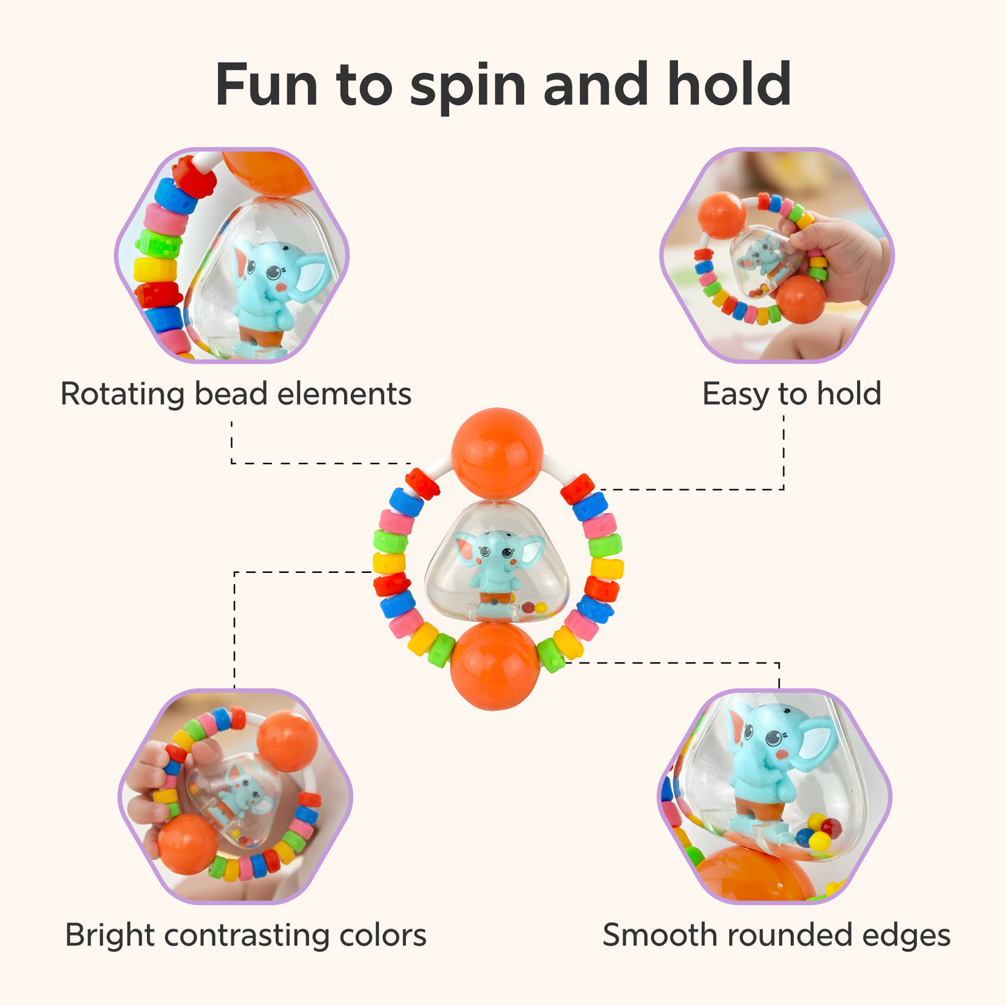 Spinning Elephant Bead Toy