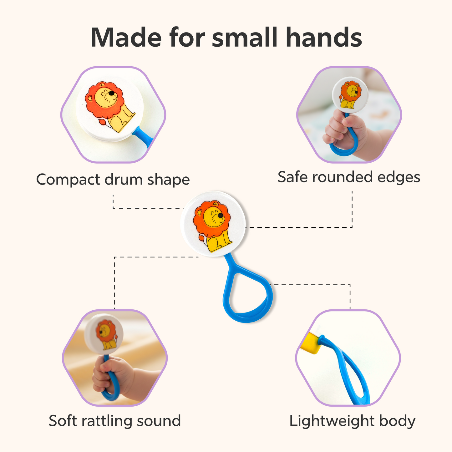 Little Lion Drum Rattle