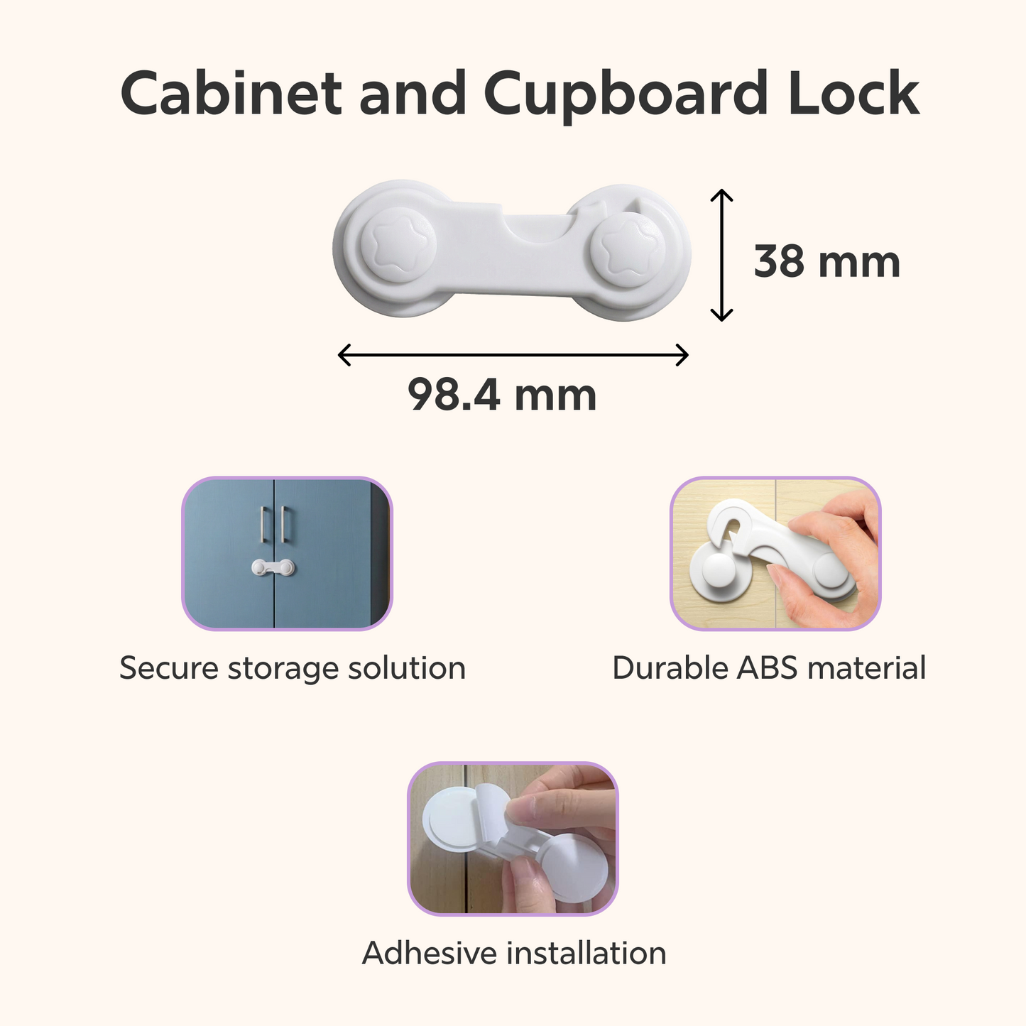BeeKidd Full Home Starter Combo for Baby Proofing - Sharp Corner Protectors, Cabinet & Cupboard Safety Lock & Child Door Lever Lock | Complete Home Child Safety Starter Kit for Babies & Toddlers