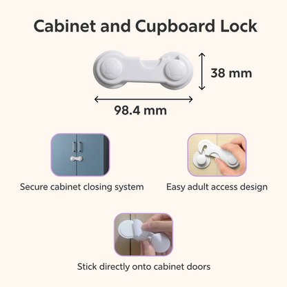 BeeKidd Kitchen Safety Combo for Baby Proofing - Safety Refrigerator Lock, Cabinet & Cupboard Safety Lock & Safety Drawer Lock | Complete Kitchen Child Safety Kit for Babies & Toddlers