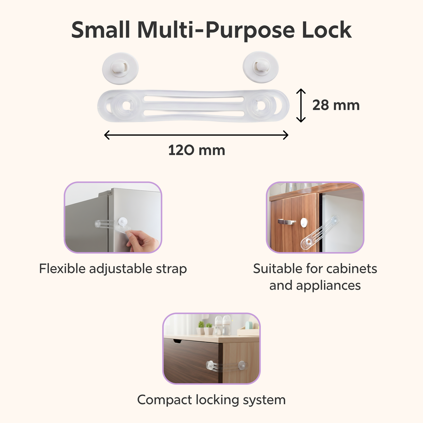 BeeKidd Electrical Safety Combo for Baby Proofing - Plug Protectors, Small Multi-Purpose Safety Lock & Safety Drawer Lock | Complete Electrical & Storage Safety Kit for Babies & Toddlers