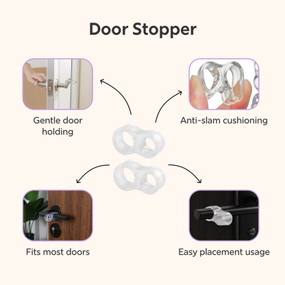 BeeKidd Bedroom Sleep Safety Combo for Baby Proofing - Baby Safety Swing Down Bed Rail, Finger Pinch Guard & Door Stopper | Complete Bedroom Safety Kit for Babies & Toddlers