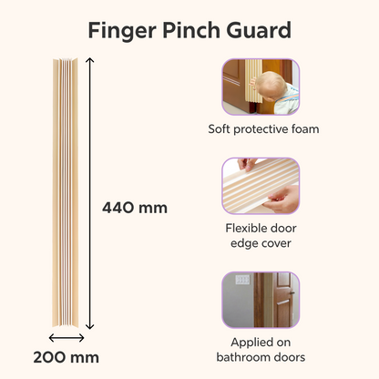BeeKidd Bathroom Safety Combo for Baby Proofing - Safety Toilet Lock, Door Stopper & Finger Pinch Guard | Complete Bathroom Child Safety Kit for Babies & Toddlers