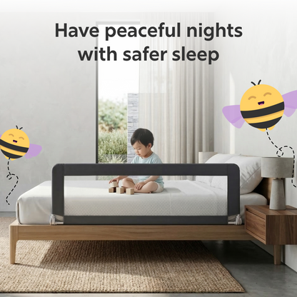 BeeKidd Bedroom Sleep Safety Combo for Baby Proofing - Baby Safety Swing Down Bed Rail, Finger Pinch Guard & Door Stopper | Complete Bedroom Safety Kit for Babies & Toddlers