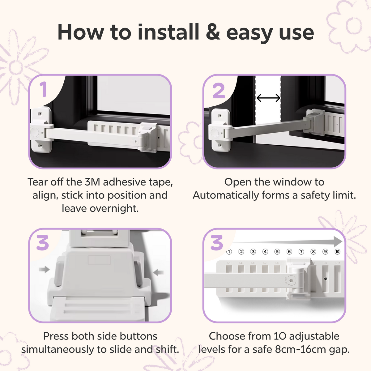 Window Safety Adjustable Lock