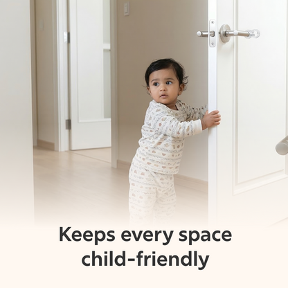 BeeKidd Bathroom Safety Combo for Baby Proofing - Safety Toilet Lock, Door Stopper & Finger Pinch Guard | Complete Bathroom Child Safety Kit for Babies & Toddlers