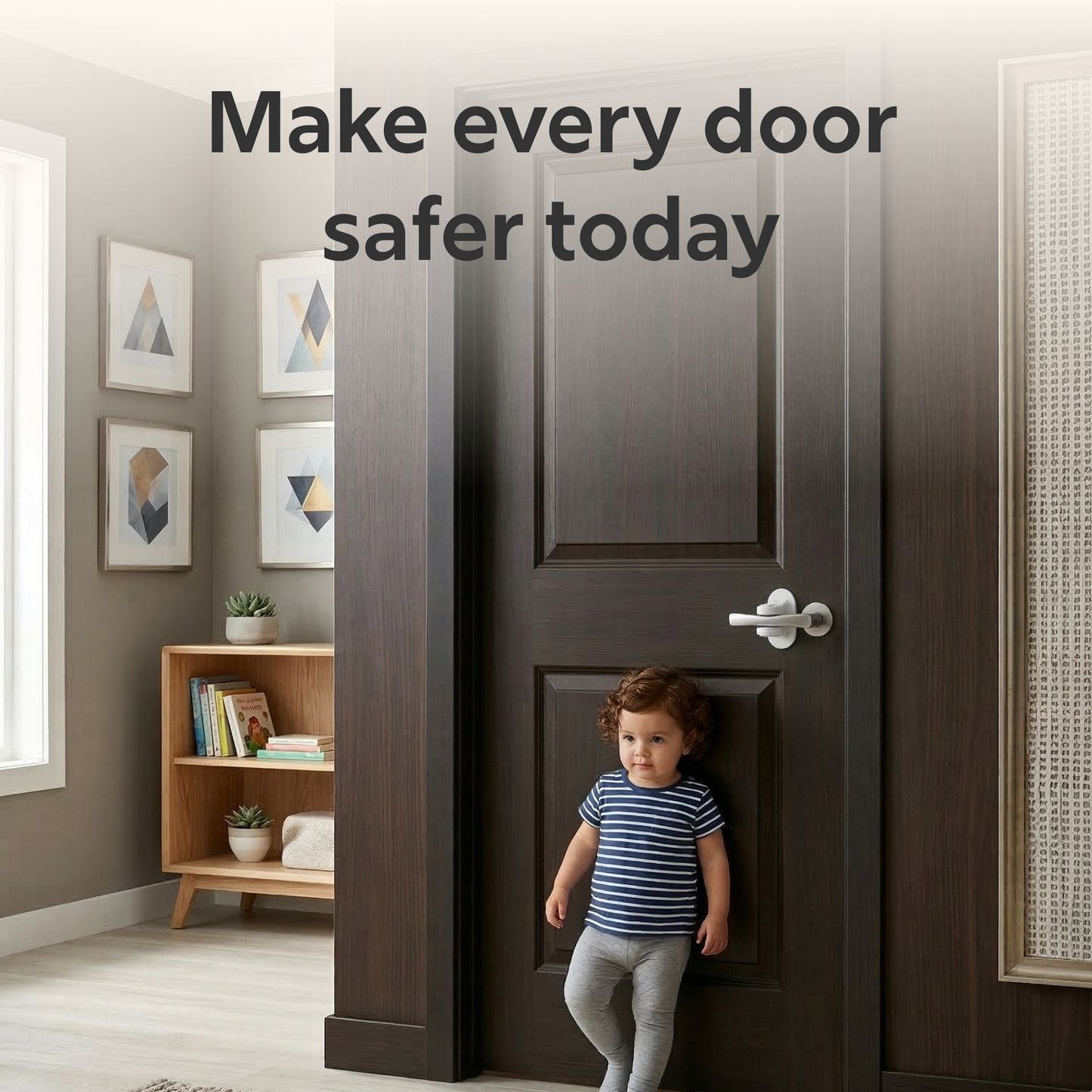 BeeKidd Door Safety Combo for Baby Proofing - Child Door Lever Lock, Finger Pinch Guard & EVA Safety Door Stopper | Complete Door Safety Kit for Babies & Toddlers